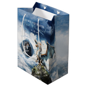 Sac Cadeau Moyen Viking Celtic Dragon Mariage ou photo d'anniversai