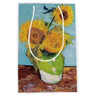 Sac Cadeau Moyen Vincent Van Gogh - Trois tournesols dans un vase