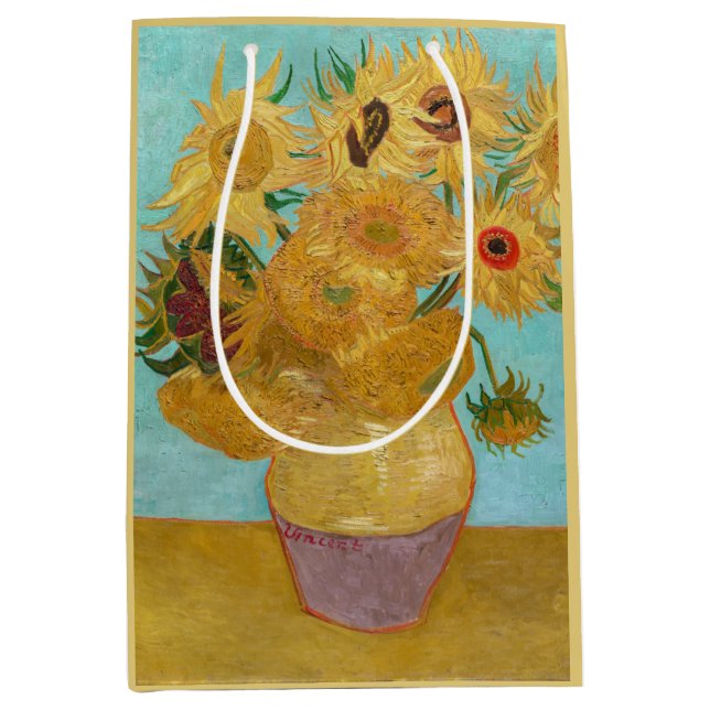 Sac Cadeau Moyen Vincent Van Gogh - Vase avec douze tournesols (Devant)