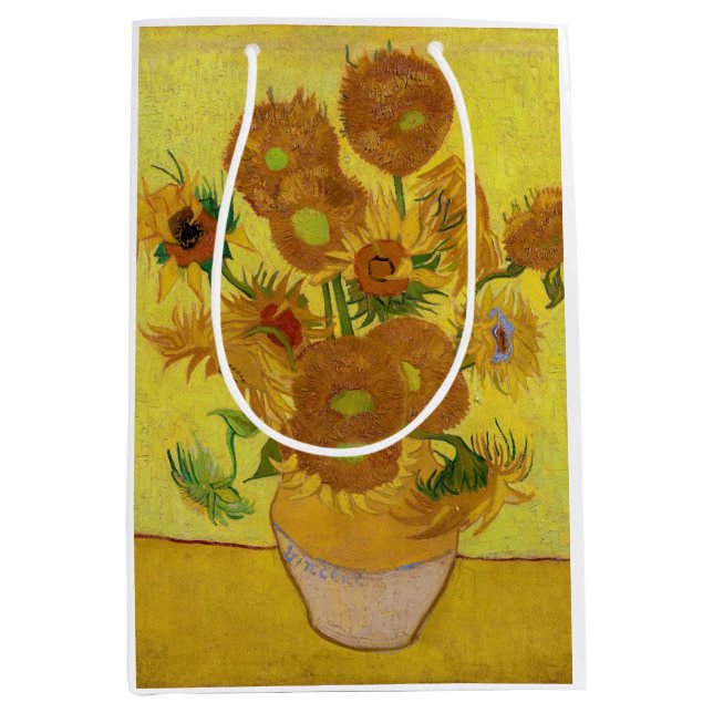 Sac Cadeau Moyen Vincent van Gogh - Vase avec quinze tournesols (Devant)