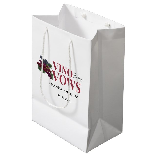 Sac Cadeau Moyen Vino avant les voeux de mariage dégustation de vin (Devant Angle)