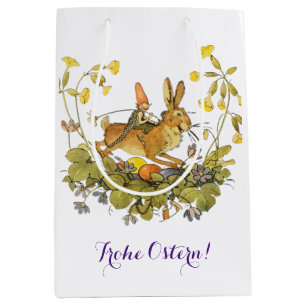 Sac Cadeau Moyen Vintage allemand Joyeux Pâques