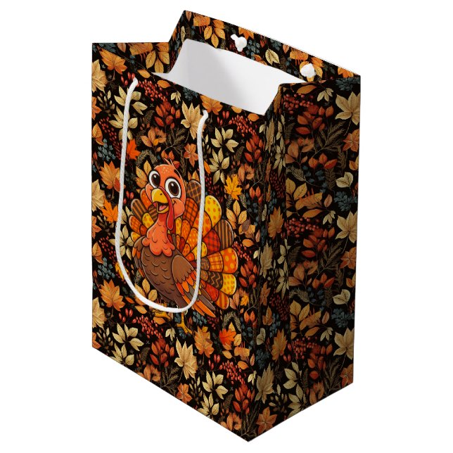 Sac Cadeau Moyen Vintage automne  (Devant Angle)