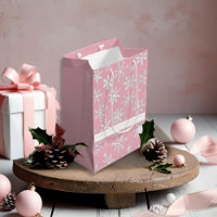 Vintage Élégant Pink Snowflakes motifs