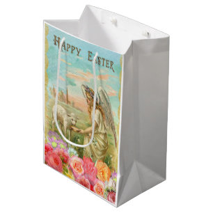 Sac Cadeau Moyen Vintage Joyeux agneau de Pâques