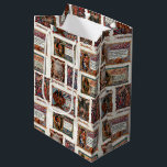 Sac Cadeau Moyen Vintage Medieval Christmas Collage<br><div class="desc">Colorful festive and unique holiday collage featuring Victorian-era illustrations depicting Christmas scenes during the middle ages and Medieval period. Cards feature scenes of knights in armor,  jesters,  winter village scenes,  merry making and friars feasting with greetings and poems in elaborate Olde English script.</div>