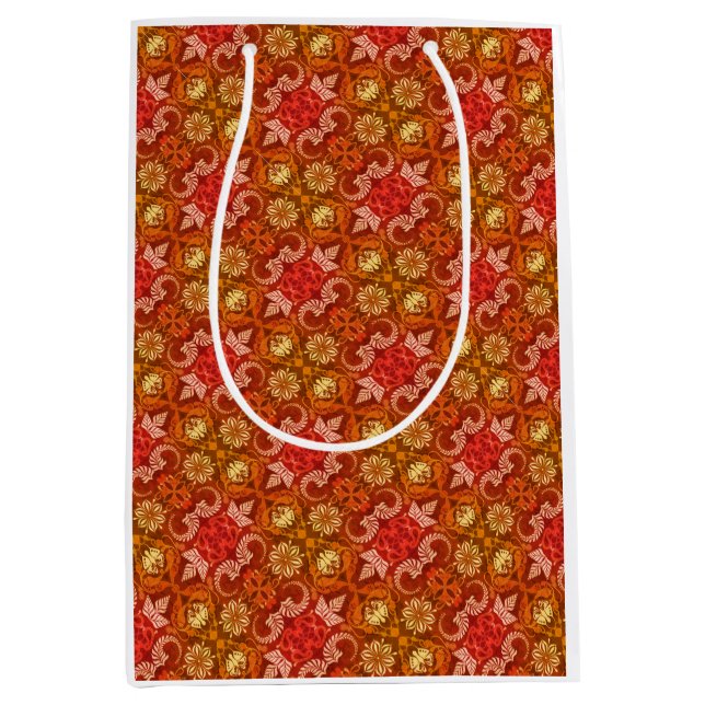 Sac Cadeau Moyen Vintage Paisley Latte Art  (Devant)