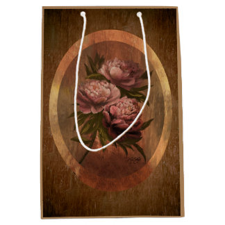 Sac Cadeau Moyen Vintage Peonies Medium Gift Bag