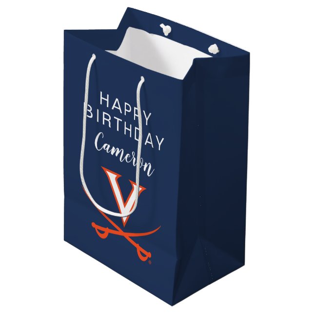 Sac Cadeau Moyen Virginia Cavaliers | Date de naissance (Devant Angle)