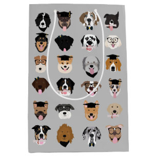 Sac Cadeau Moyen Visage de chien de fin d'études