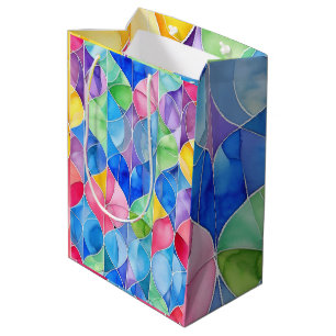 Sac Cadeau Moyen Vitrail arc-en-ciel aquarelle
