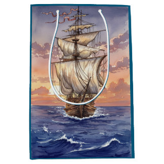 Sac Cadeau Moyen Voilier en mer
