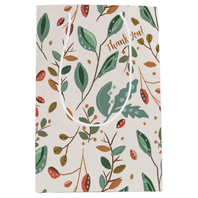 Sac Cadeau Moyen Volage de automne rustique (Devant)