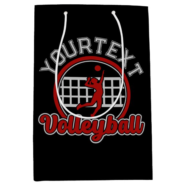 Sac Cadeau Moyen Volleyball AJOUTEZ NOM Spike Balle Attaque Sports  (Devant)