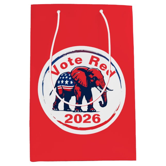 Sac Cadeau Moyen Vote Red 2026 (Devant)