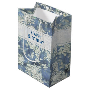 Sac Cadeau Moyen Votre message : Frozen Frost Photo Abstraite - Bo