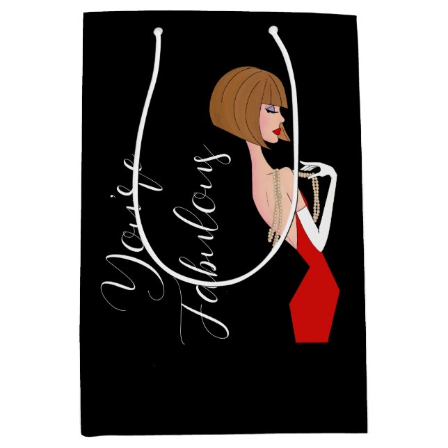 Sac Cadeau Moyen "Vous êtes fabuleux" Cadeau DIVA (Devant)