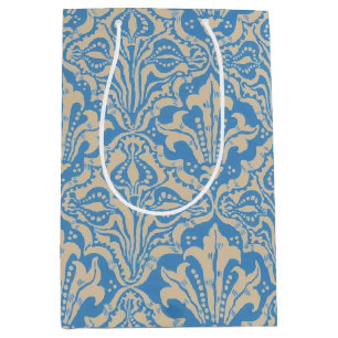 Sac Cadeau Moyen Walter Crane Art vintage graines et fleurs bleues