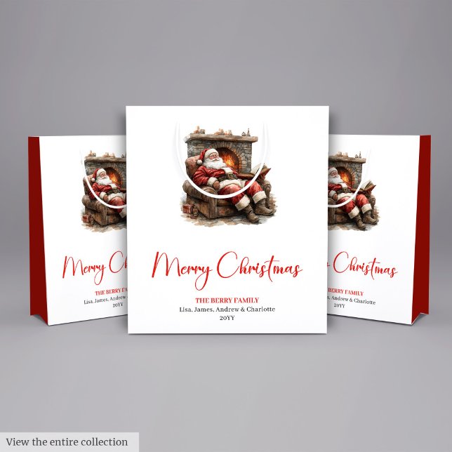 Sac Cadeau Moyen Warmish Santa Claus Trendy Modern Holiday Bag (Warmish Santa Claus Trendy Modern Holiday Bag)