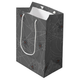 Sac Cadeau Moyen Web et citrouilles d'araignées d'Halloween