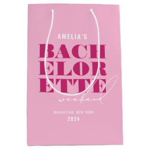 Sac Cadeau Moyen Week-end de célibataire rose audacieux