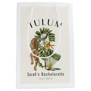 Sac Cadeau Moyen Week-end de célibataire tropical Tulum Léopard