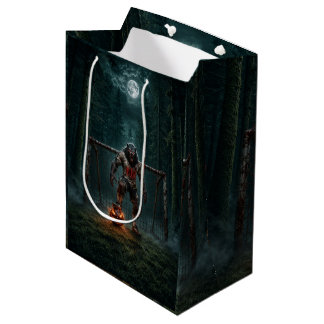 Sac Cadeau Moyen Werewolf Soccer Player Halloween Horror Art