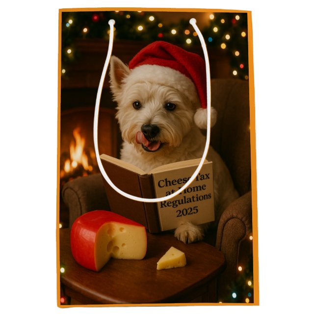 Sac Cadeau Moyen West highland Terrier Christmas gift bag (Devant)