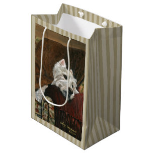 Sac Cadeau Moyen Westie sur canapé