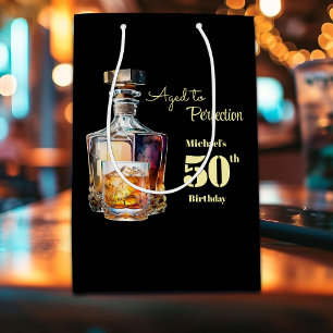 Sac Cadeau Moyen Whisky d'anniversaire 50 ans pour hommes vieilli à