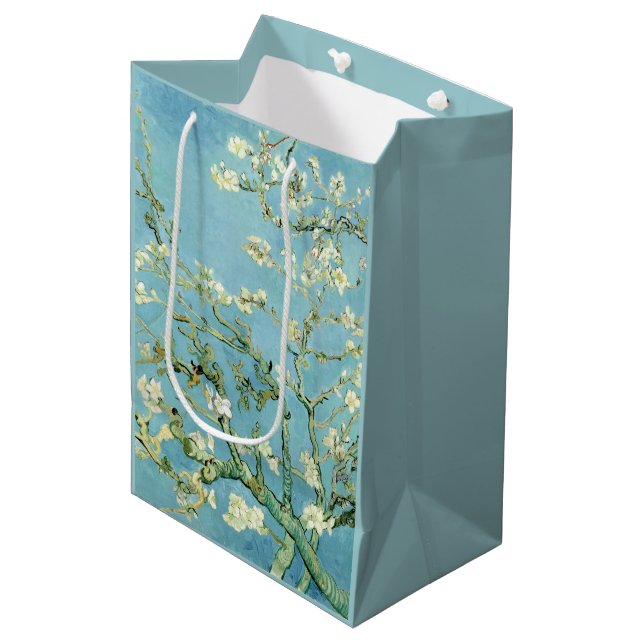 Sac Cadeau Moyen White almond blossom by Vincent Van Gogh (Devant Angle)