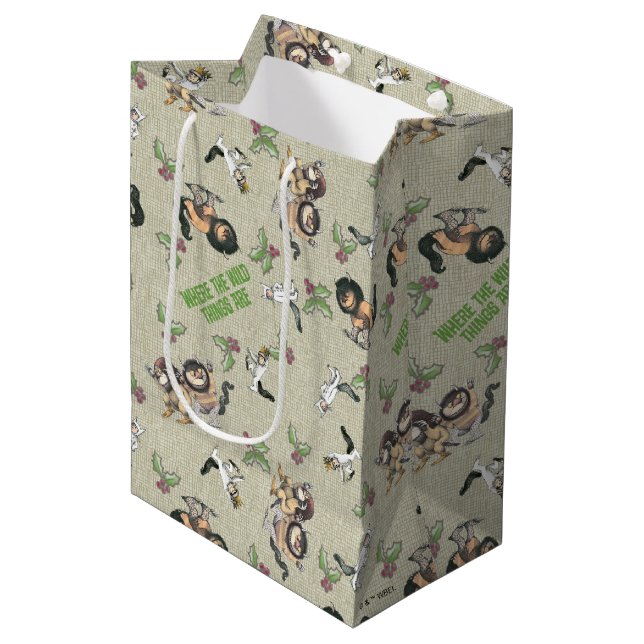 Sac Cadeau Moyen Wild Rumpus Motif de vacances (Devant Angle)