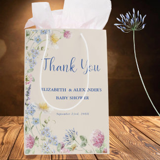 Sac Cadeau Moyen Wildflower Couples Baby Shower Thank You