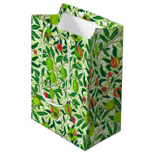Sac Cadeau Moyen William Morris Fruit Exotique, Vert Citron
