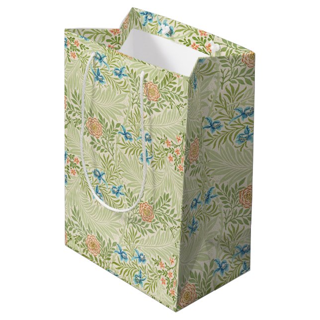 Sac Cadeau Moyen William Morris Larkspur Motif floral (Dos Angle)
