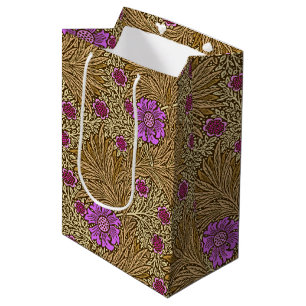 Sac Cadeau Moyen William Morris Marigold, Brown, beige et violet