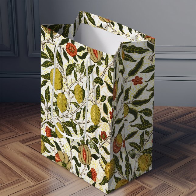 Sac Cadeau Moyen William Morris Motif de grenade Lemons Fruits (Créateur téléchargé)