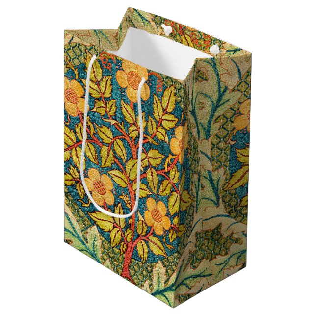 Sac Cadeau Moyen William Morris Rose Wreath : Arts et Métiers class (Devant Angle)