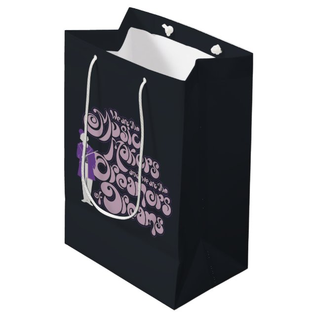 Sac Cadeau Moyen Willy Wonka - Music Makers, Dreamers of Dreams (Devant Angle)