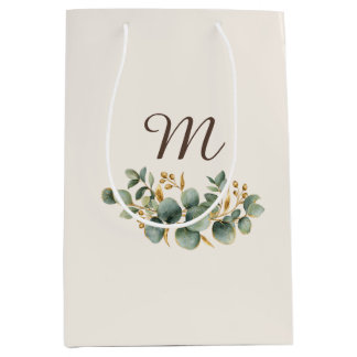 Sac Cadeau Moyen Winter Eucalyptus  Monogram