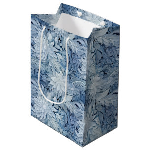 Sac Cadeau Moyen Winter Wonderland Bleu gelé motif