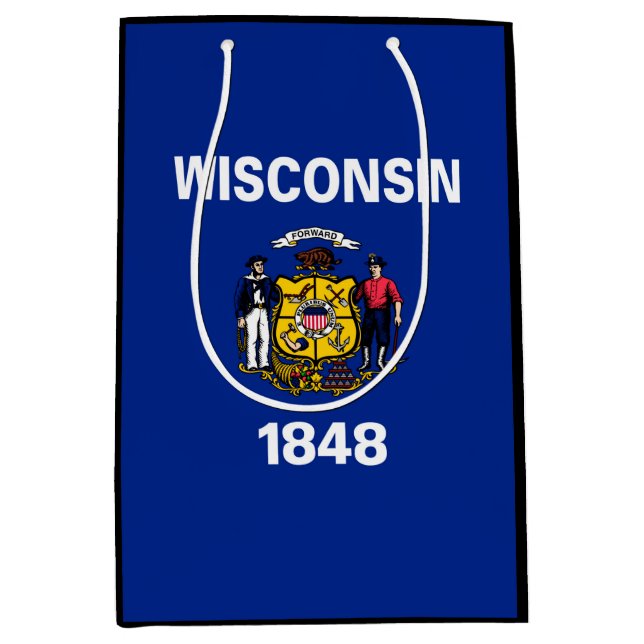 Sac Cadeau Moyen Wisconsin State Flag Design (Devant)