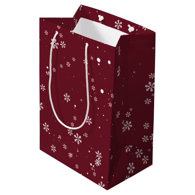 Sac Cadeau Moyen Wonderland neige automne élégant (Winter Wonderland Snow Fall Elegant Medium Gift Bag)