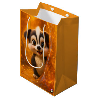Sac Cadeau Moyen Wuffoo Surffie Mignon Kawaii Chiot Ambre