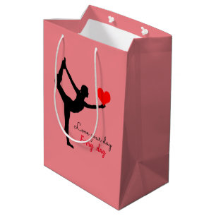 Sac Cadeau Moyen Yoga Coeur & Aimer votre journée, Tous les jours