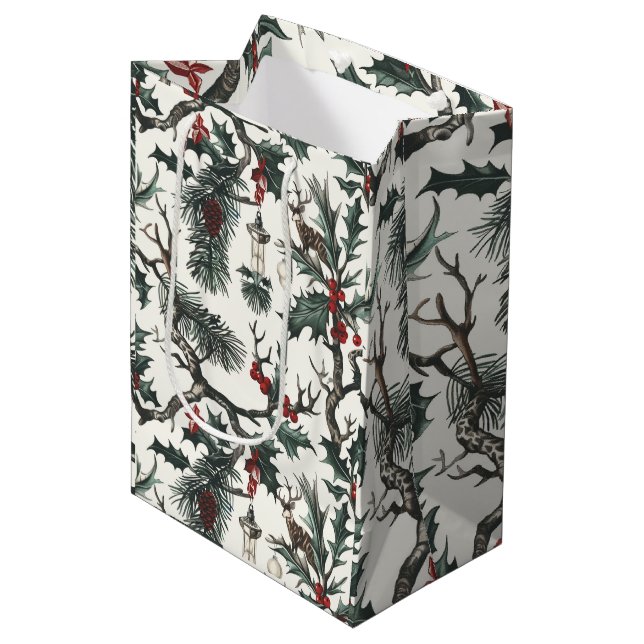 Sac Cadeau Moyen Yule, Pagan, Nordic, Solstice, Hiver, Noël (Devant Angle)