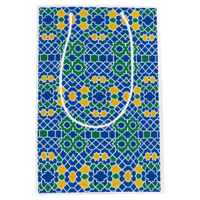 Sac Cadeau Moyen zelij marocain (Devant)