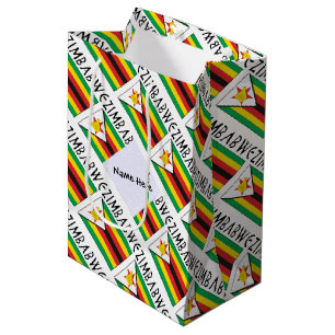 Sac Cadeau Moyen Zimbabwe Drapeau du Zimbabwe Personnalisé en mosaï