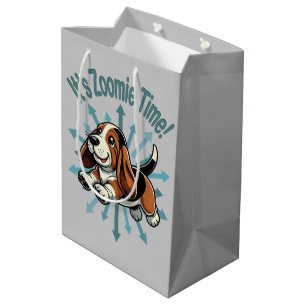 Sac Cadeau Moyen Zoomie Time Basset Hound