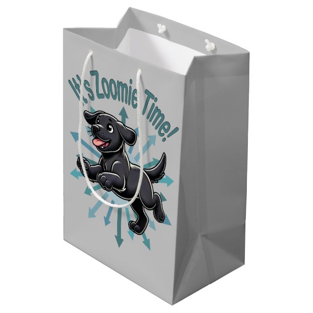 Sac Cadeau Moyen Zoomie Time Black Lab (Dos Angle)